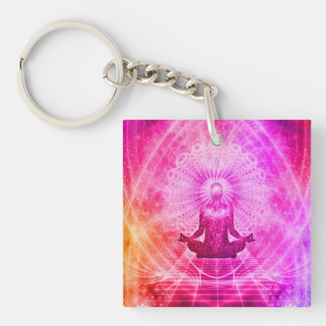 Farbliche Meditation Spiritueller Yoga Schlüsselanhänger (Vorderseite)