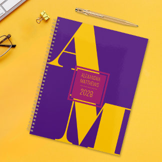 Farbliche Monogramm und Name des benutzerdefiniert Planer