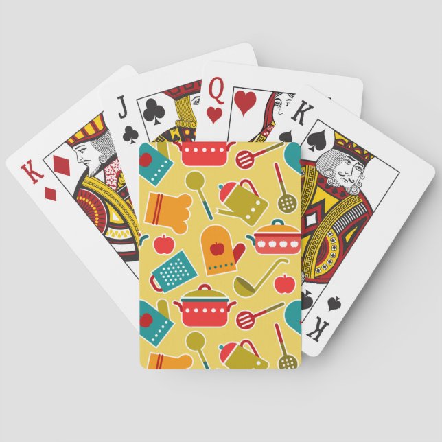 Farbliche Muster der Küchengeräte Spielkarten (Rückseite)