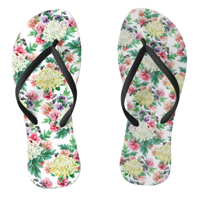 Farbliche Sommermuster der Blume Flip Flops (Fußbett)