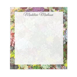 Farbliche Sukkulente Notizblock