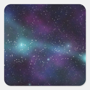 Farblicher Galaxieraum Quadratischer Aufkleber