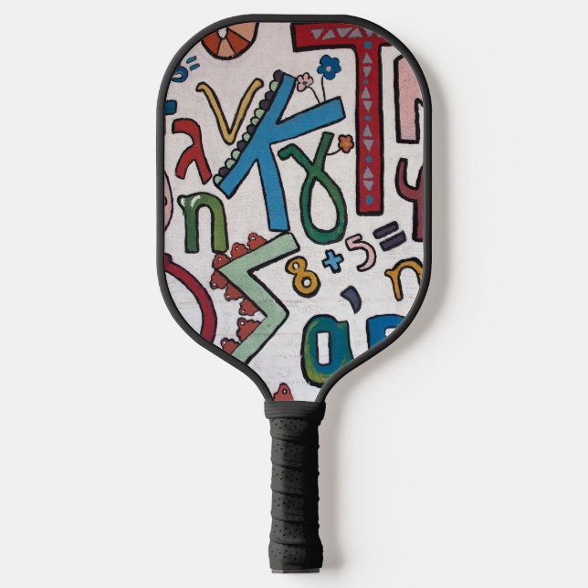 Farblicher griechischer Brief Pickleball Schläger (Vorderseite)
