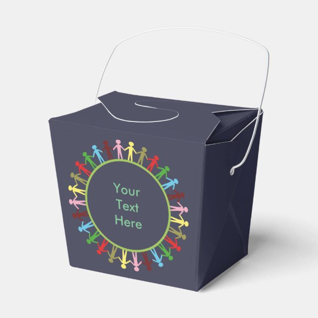 Farblicher Kreis der Menschen Benutzerdefinierter  Geschenkschachtel (Vorderseite)