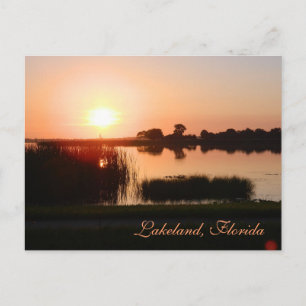 Farblicher Sonnenuntergang in Lakeland Florida Postkarte