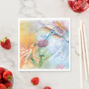 FARBLICHES HUMMISCHBIRDS-PARTY SERVIETTE
