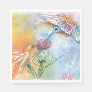 FARBLICHES HUMMISCHBIRDS-PARTY SERVIETTE
