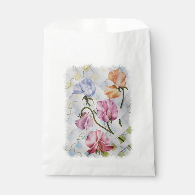 FARBLICHES KLETTERN VON SWEET PEA FLOWERSDANK GESCHENKTÜTCHEN (Vorderseite)