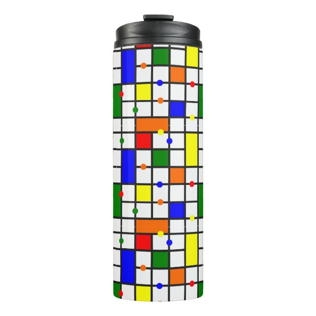 Farbliches Kreuzwort Thermosbecher (Vorderseite)