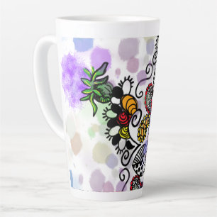 Farbliches Liniendesign Milchtasse