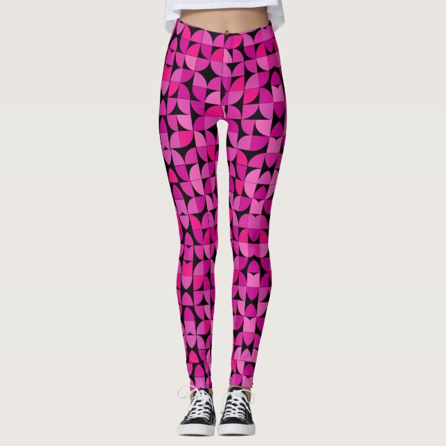 Farbliches Muster, Rosa, Rose, Blumenmuster Leggings (Vorderseite)