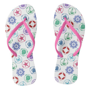 Farbliches Nautikmuster Flip Flops