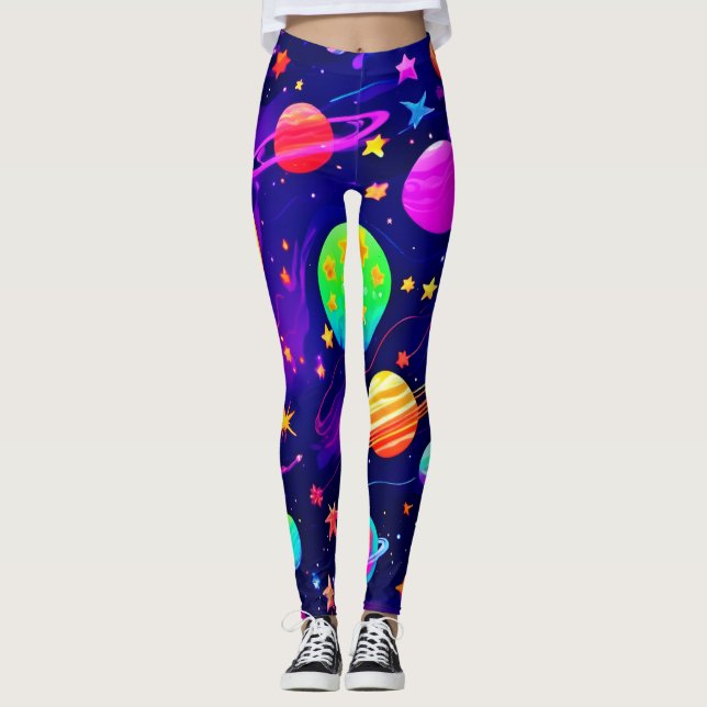 Farbliches Raummuster Leggings (Vorderseite)
