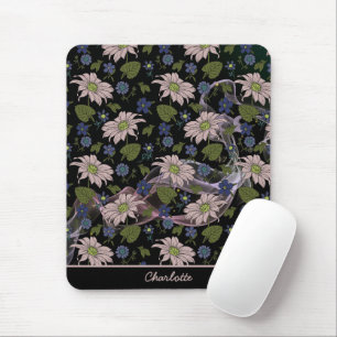 Farblose, nahtlose Blumenmuster, personalisierter Mousepad