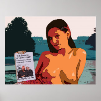 Farblose Oben-Frau in Stowe mit gutem Buch Poster