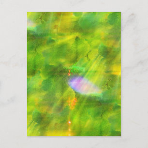 farbloser Hintergrund grün, gelb Postkarte