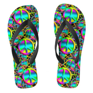 Farbloses PEACE-nahtloses Muster + Ihre Ideen Flip Flops