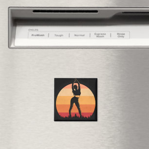 Farbmädchen Vintage Silhouette Magnet