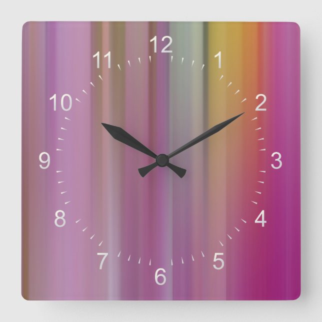 Farbmuster 7 quadratische wanduhr (Vorderseite)
