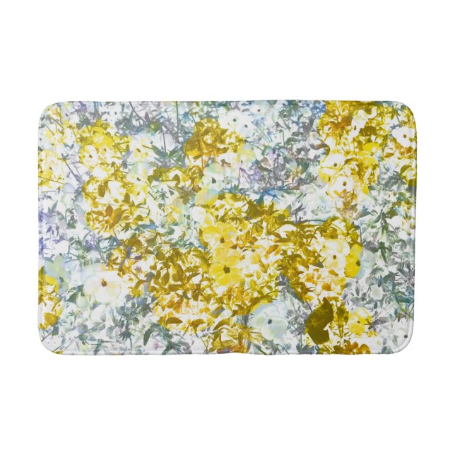 Farbmuster der gelbgrauen Blume Badematte (Vorderseite)