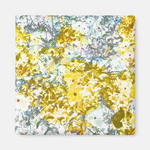 Farbmuster der gelbgrauen Blume Magnet