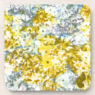Farbmuster der gelbgrauen Blume Untersetzer
