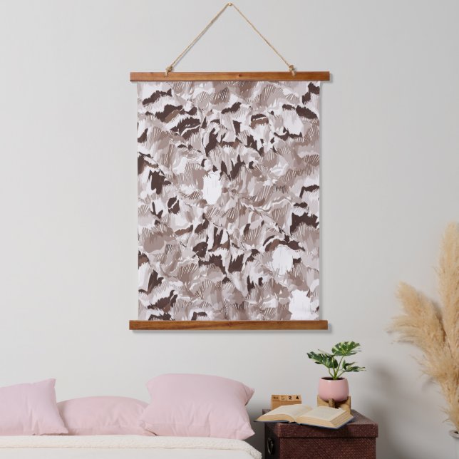 Farbmuster des Quantendrehimpulses  Wandteppich Mit Holzrahmen (Schlafzimmer)