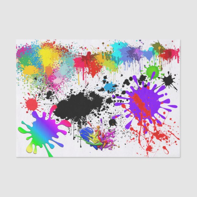 Farbmuster-Spritzer-Papiermuster Seidenpapier (Vorderseite)
