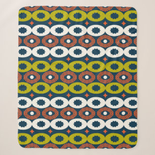 Farbnahtloses Muster mit ovalen Formen in Afrika Sherpadecke