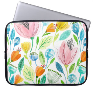 Farbnahtloses Muster mit rosa und gelb f Laptopschutzhülle