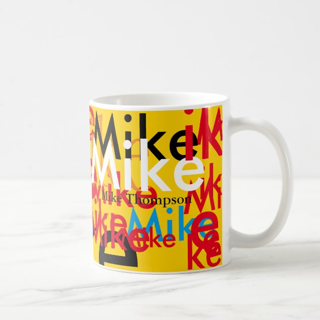 Farbnamen Pop Muster personalisiert Tasse (Rechts)