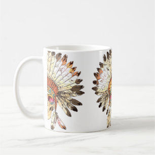 Farbnativer Amerikanische Ureinwohner mit Handzeic Kaffeetasse