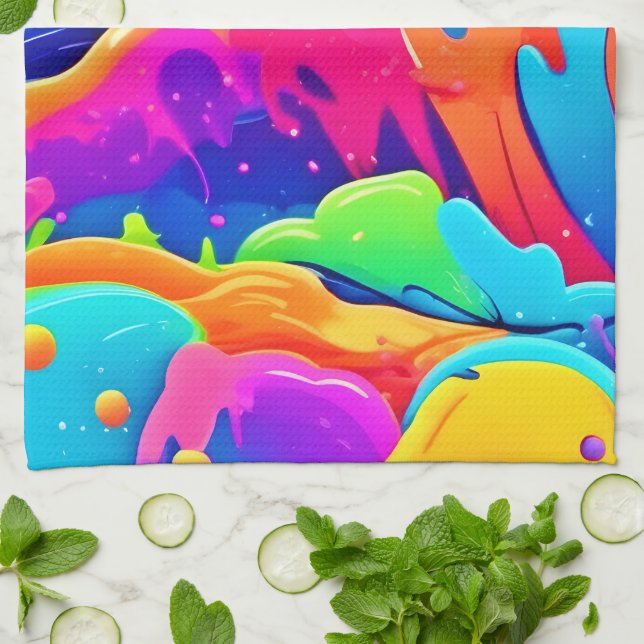 Farbnebel Geschirrtuch (Gefaltet)