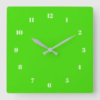 Farbnummer Schriftart Neon Green Wall Uhr