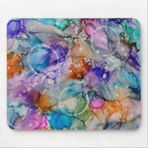 Farborange, lila, rosa, blaue abstrakte Kunst Mousepad