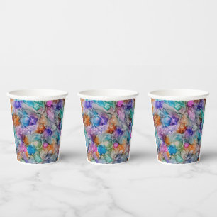 Farborange, lila, rosa, blaue abstrakte Kunst Pappbecher