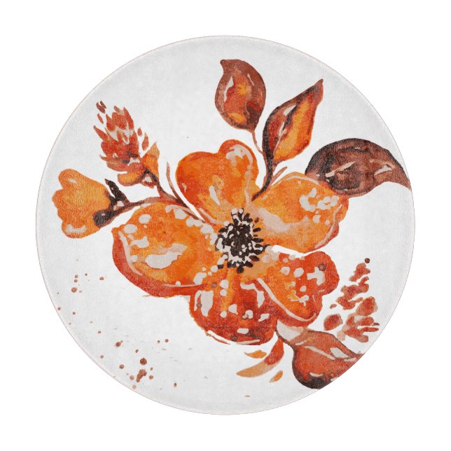 Farborangefarbener Blume Schneidebrett (Vorderseite)