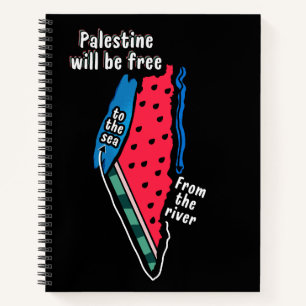 Farbpalestine Wassermelon Karte Grafikdesign Notizbuch