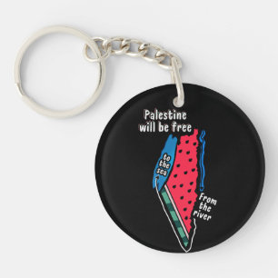 Farbpalestine Wassermelon Karte Grafikdesign Schlüsselanhänger