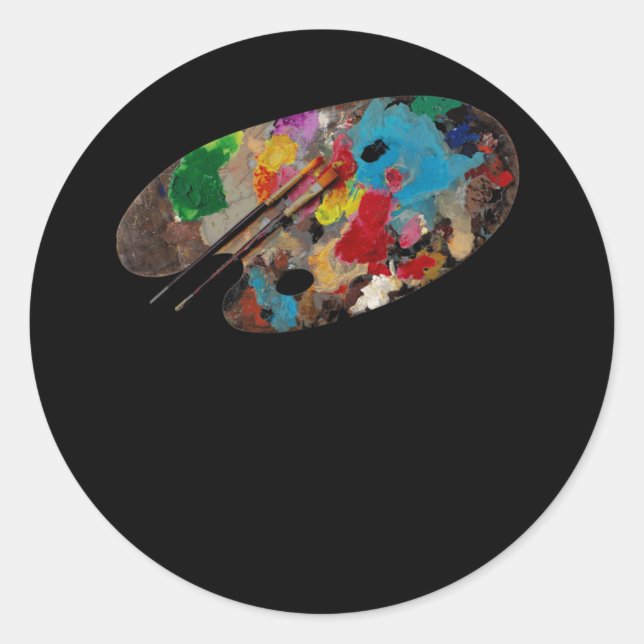 Farbpalette Artist Wasserfarbe Runder Aufkleber (Vorderseite)