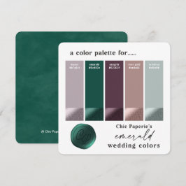 Farbpalette der Lila Rose, grün, goldfarben Einladung