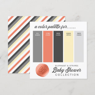 Farbpalette der orangefarbenen grauen Babydusche Einladung