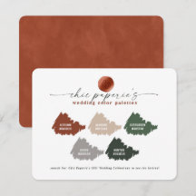 Farbpalette der orangefarbenen Hochzeit im Herbst