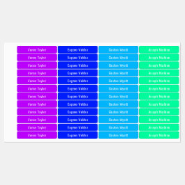 Farbpalette für Cyberpunk Wasserdichte Namensschil Etiketten