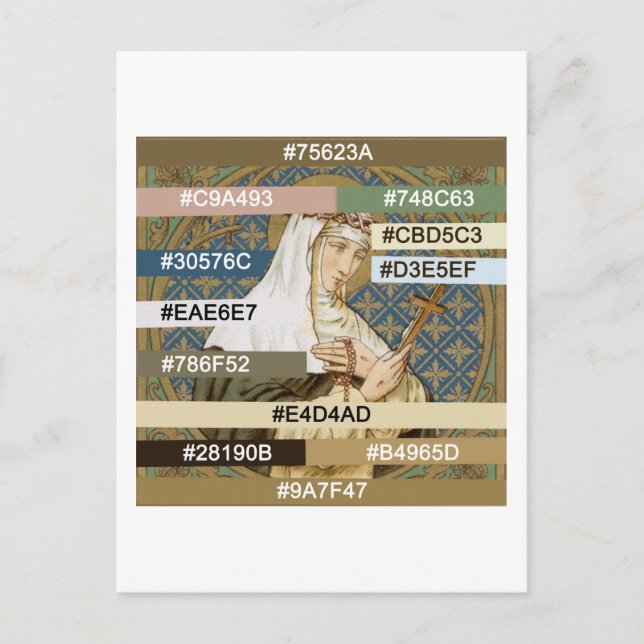 Farbpalette für die St. Catherine von Siena (BK 19 Postkarte (Vorderseite)