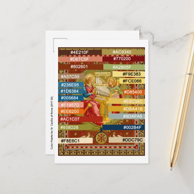 Farbpalette für die St. Cecilia von Rom (SNV 36) P Postkarte (Vorderseite/Rückseite Beispiel)