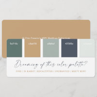 Farbpalette für Eukalyptus Navy & Gold-Hochzeiten