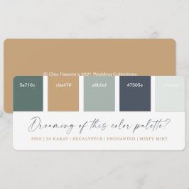 Farbpalette für Eukalyptus Navy & Gold-Hochzeiten Einladung