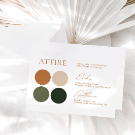 Farbpalette für grüne und Terracotta-Hochzeitsfarb RSVP Karte