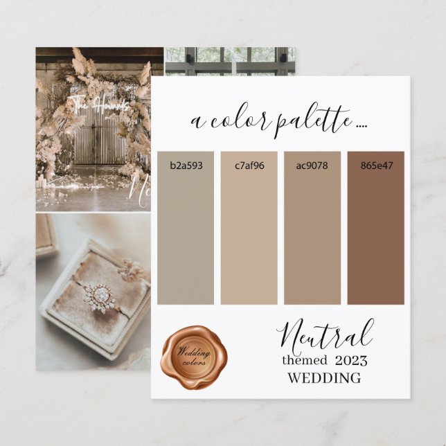 Farbpalette für neutrale Hochzeiten 2023 (Vorne/Hinten)